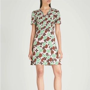 Sandro Floral-Print Silk Dress